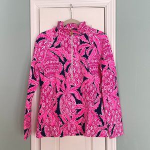 NWOT Lilly Pulitzer Coco Safari pineapple 1/4 zip popover